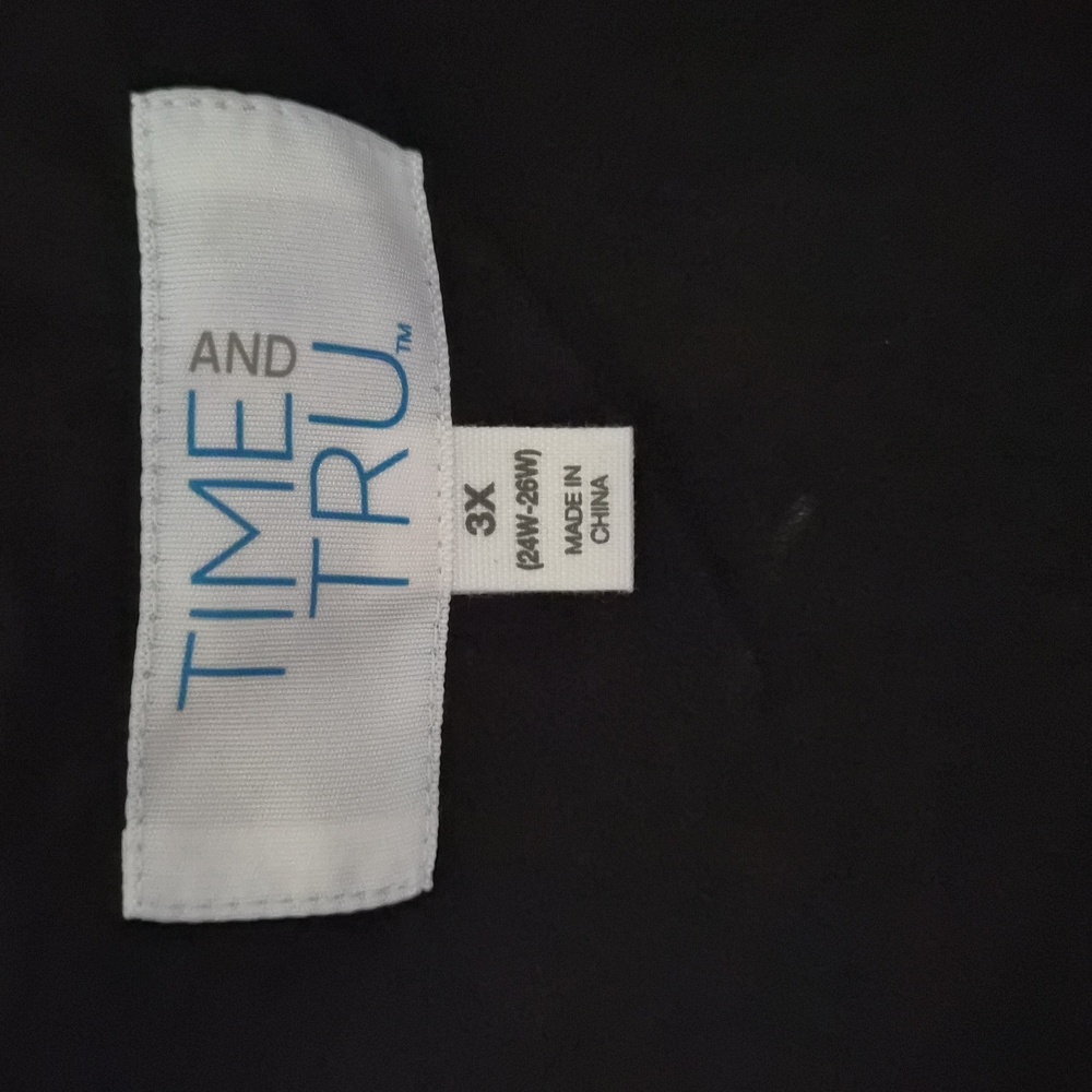 NWT Time and Tru Plaid Long Coat With Belt- Black and White Size 3x - Picture 2 of 7
